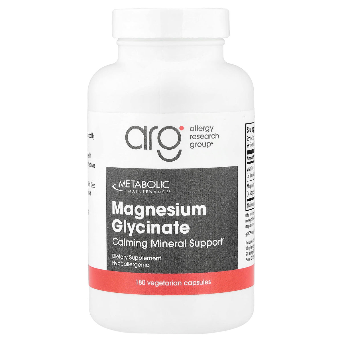 Metabolic Maintenance Magnesium Glycinate 180 Veg Caps