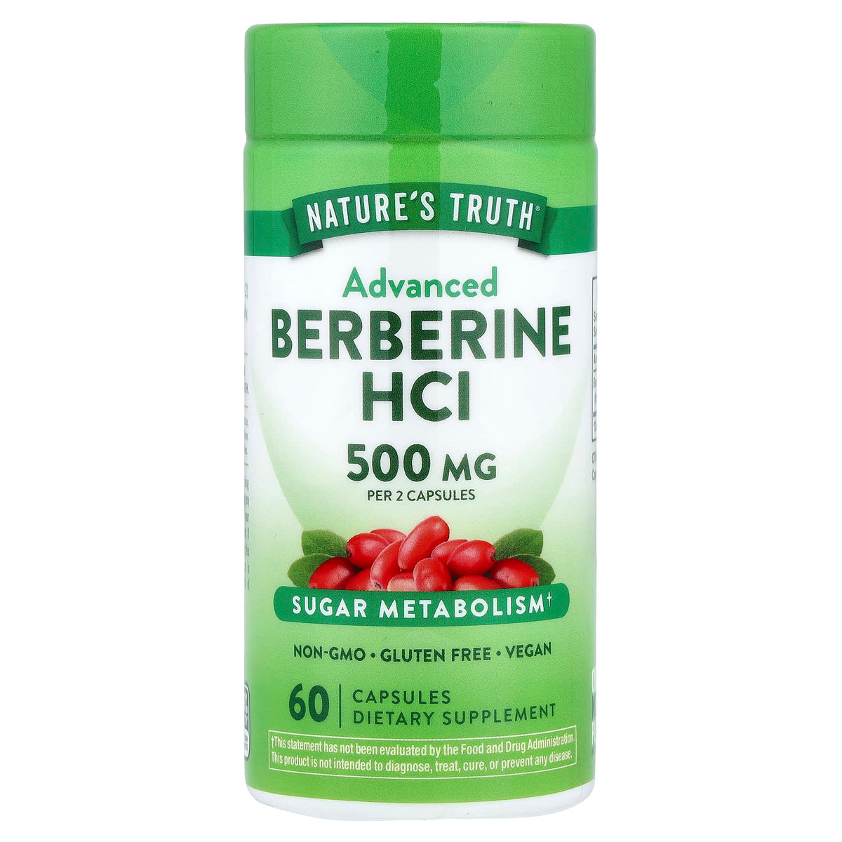 Nature's Truth Berberine HCl 250 mg 60 Caps