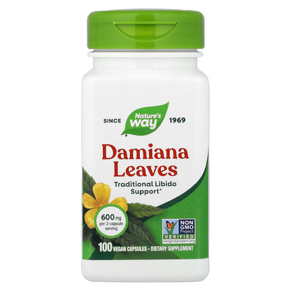 Nature's Way, Damiana Leaves, 600 mg Per Serve, 100 Vegan Capsules