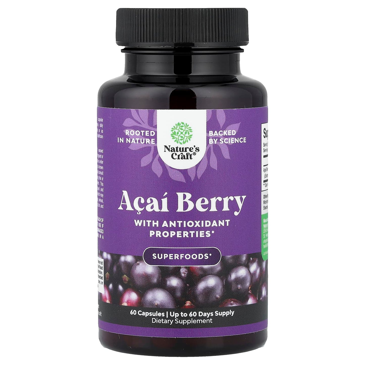 Nature's Craft, Acai Berry, 60 Capsules (600 mg per Capsule)