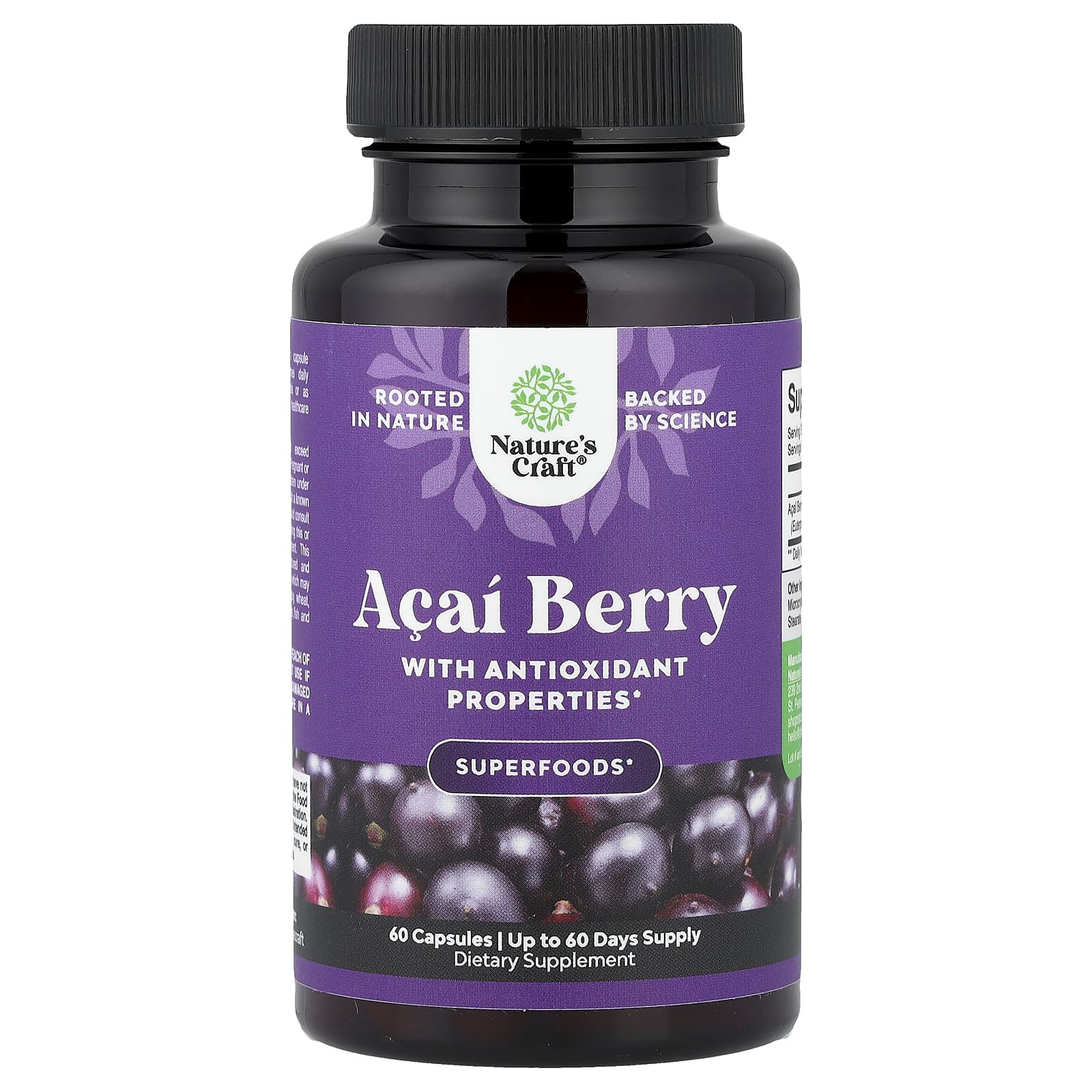 Nature's Craft, Acai Berry, 60 Capsules (600 mg per Capsule)