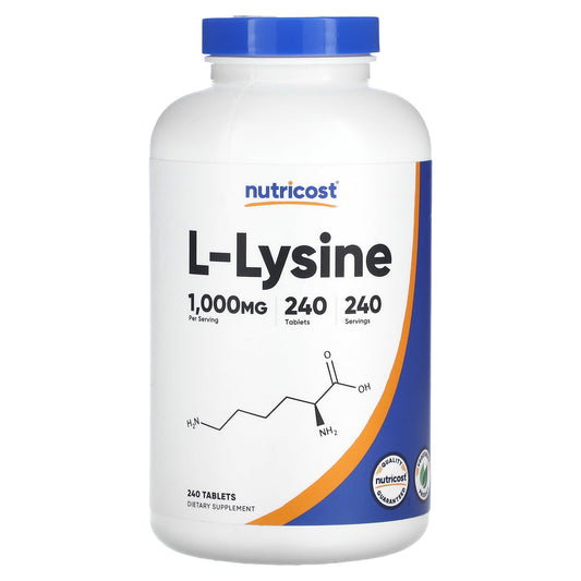 Nutricost, L-Lysine, 1,000 mg, 240 Tablets