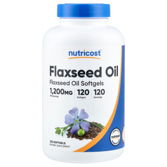 Nutricost, Flaxseed Oil, 1,200 mg, 120 Softgels