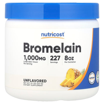 Nutricost, Bromelain, Unflavoured, 8.1 oz (227 g)