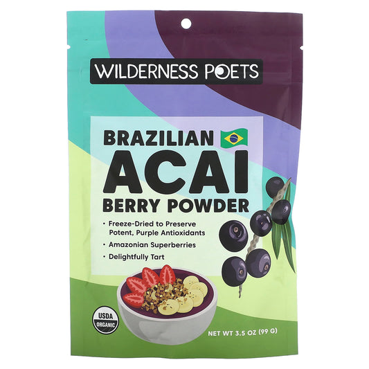 Wilderness Poets, Organic Brazilian Acai Berry Powder, 99 g (3.5 oz)