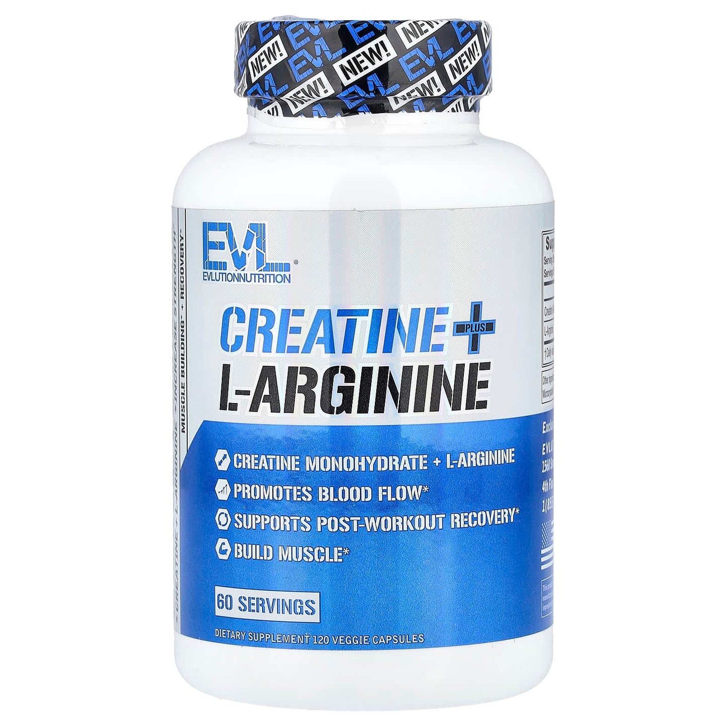 EVLution Nutrition, Creatine Plus L-Arginine, 120 Veg Capsules