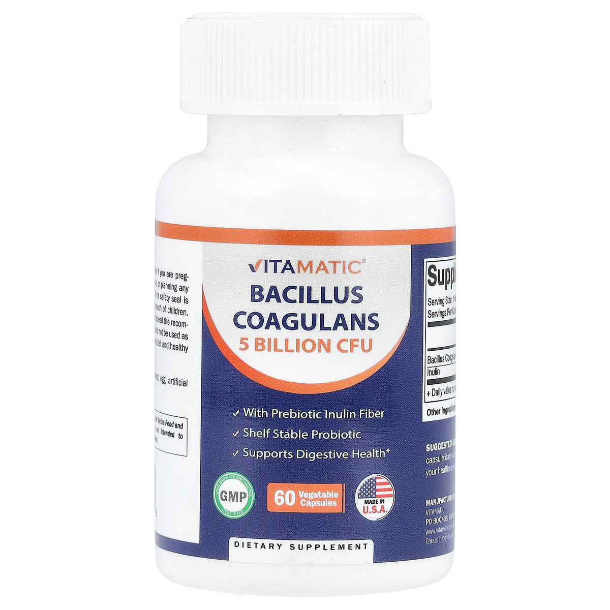 Vitamatic Bacillus Coagulans 5 Billion CFU 60 Veg Caps