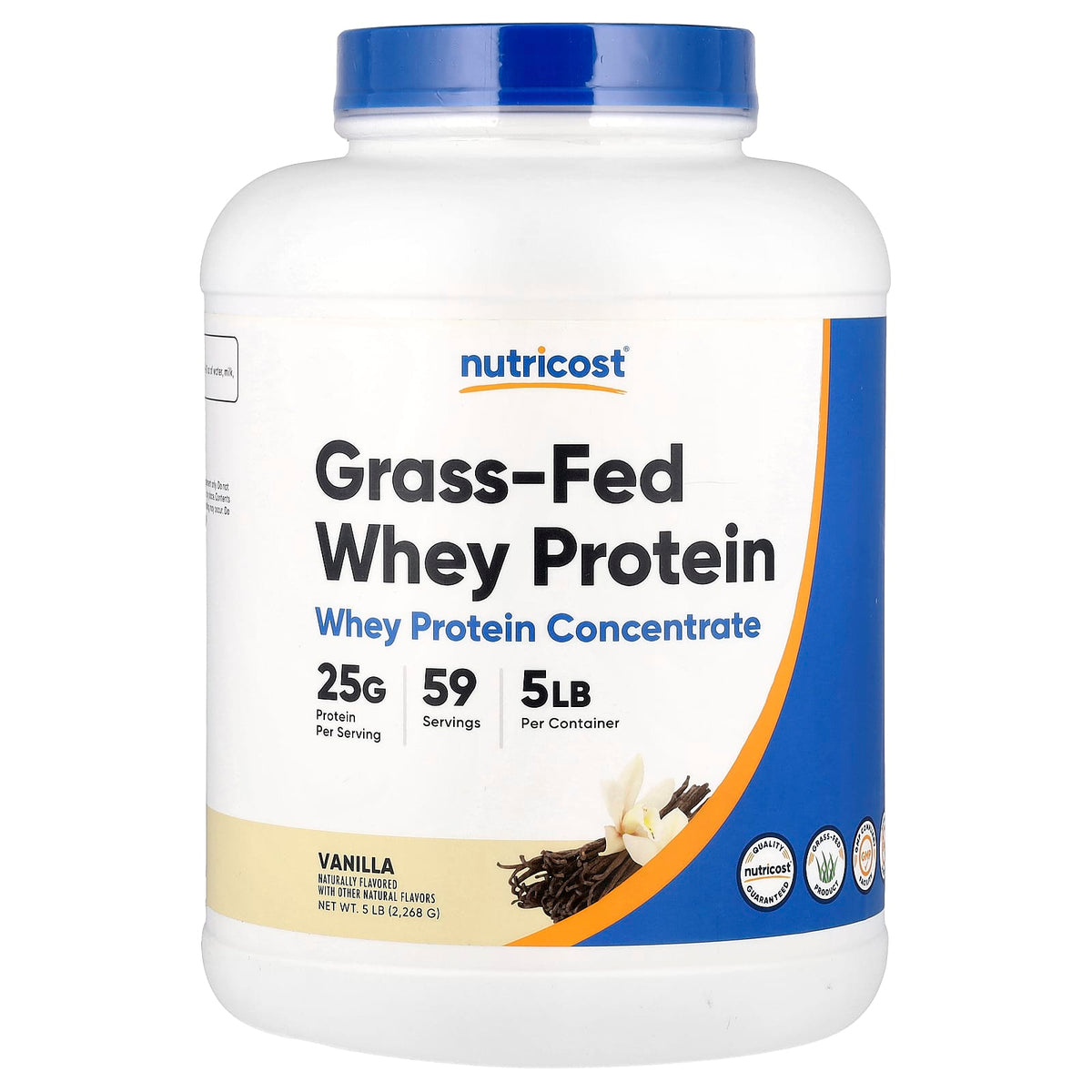 Nutricost, Grass-Fed Whey Protein, Vanilla, 5 lbs (2,268 g)