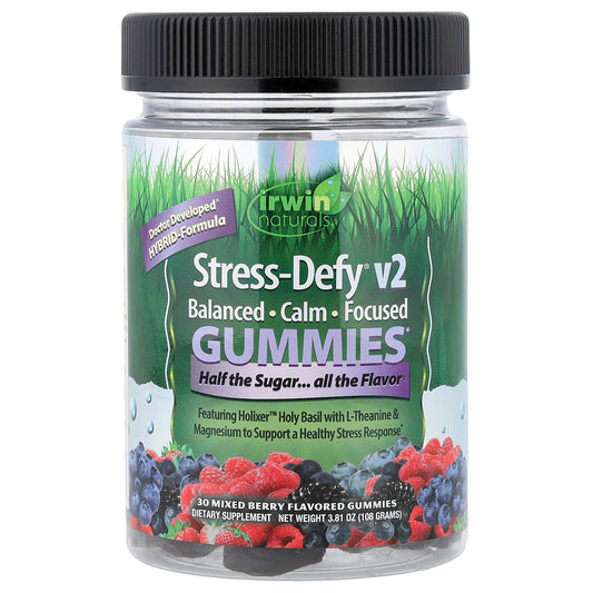 Irwin Naturals, Stress-Defy® v2 Gummies, Mixed Berry, 30 Gummies