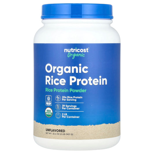 Nutricost, Organic Rice Protein Powder, Unflavoured, 2 lb (907 g)
