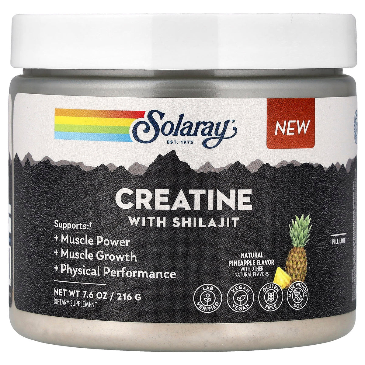 Solaray Creatine + Shilajit 7.6 oz (216 g)