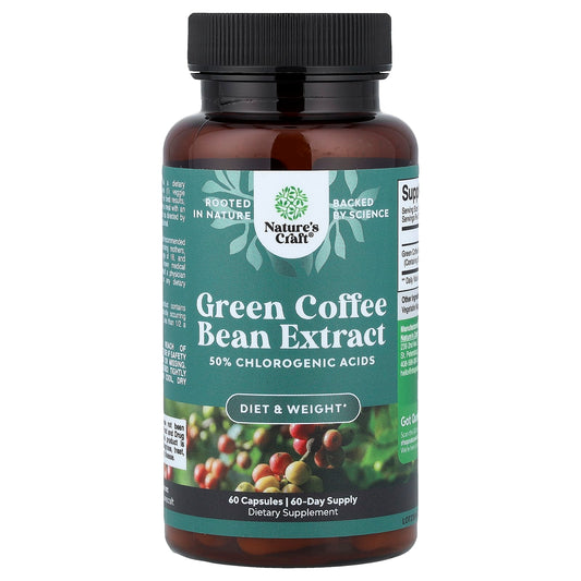 Nature's Craft, Green Coffee Bean Extract , 60 Capsules (750 mg per Capsule)