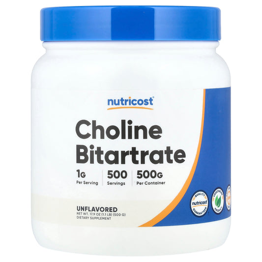 Nutricost, Choline Bitartrate, Unflavoured, 17.9 oz (500 g)