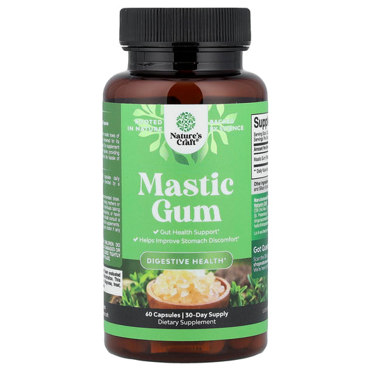 Nature's Craft, Mastic Gum, 60 Capsules (500 mg per Capsule)