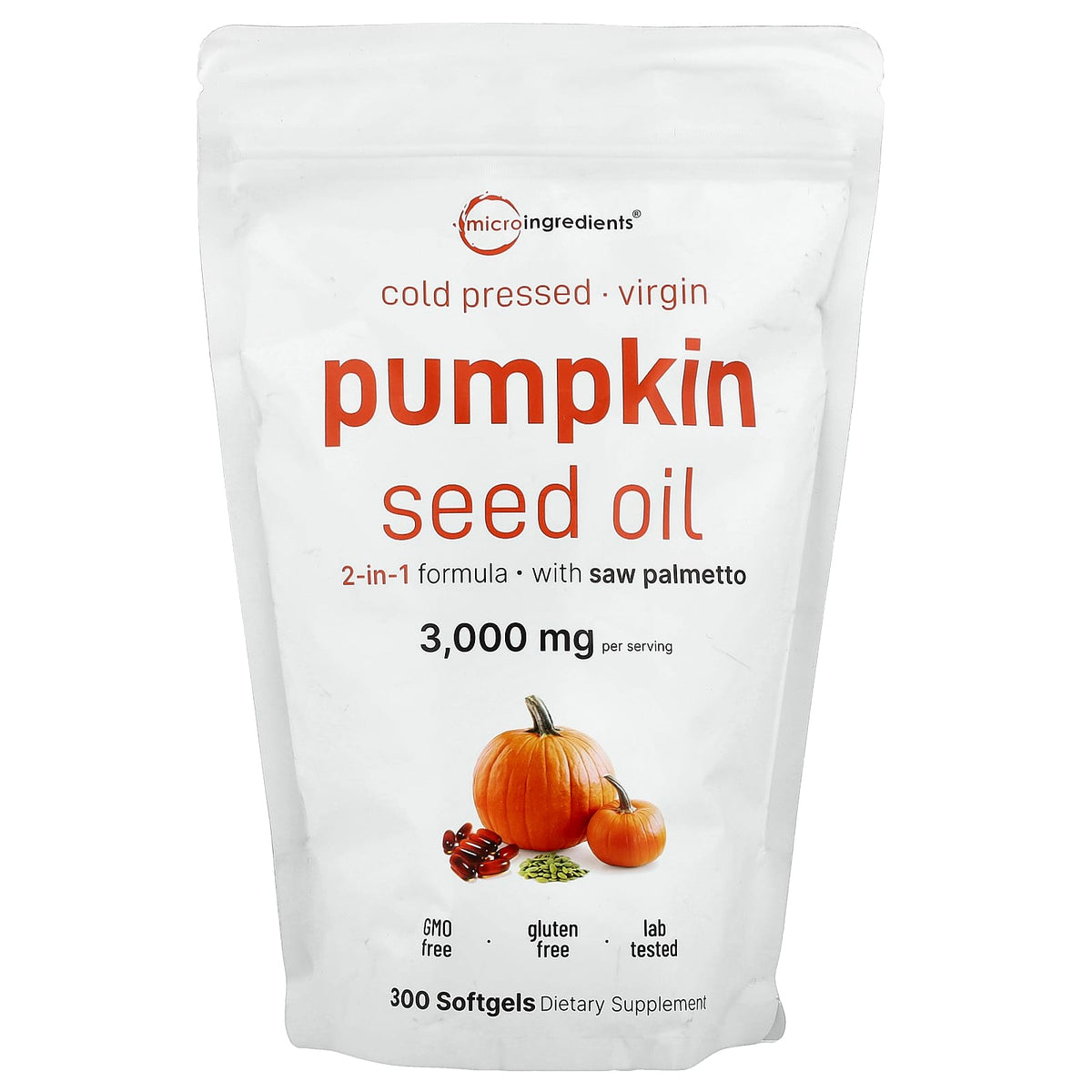 Micro Ingredients Pumpkin Seed Oil, Cold Pressed 300 Softgels