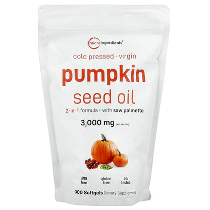 Micro Ingredients Pumpkin Seed Oil, Cold Pressed 300 Softgels