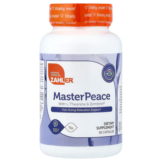 Zahler, MasterPeace With L-Theanine & Zembrin®, 60 Capsules