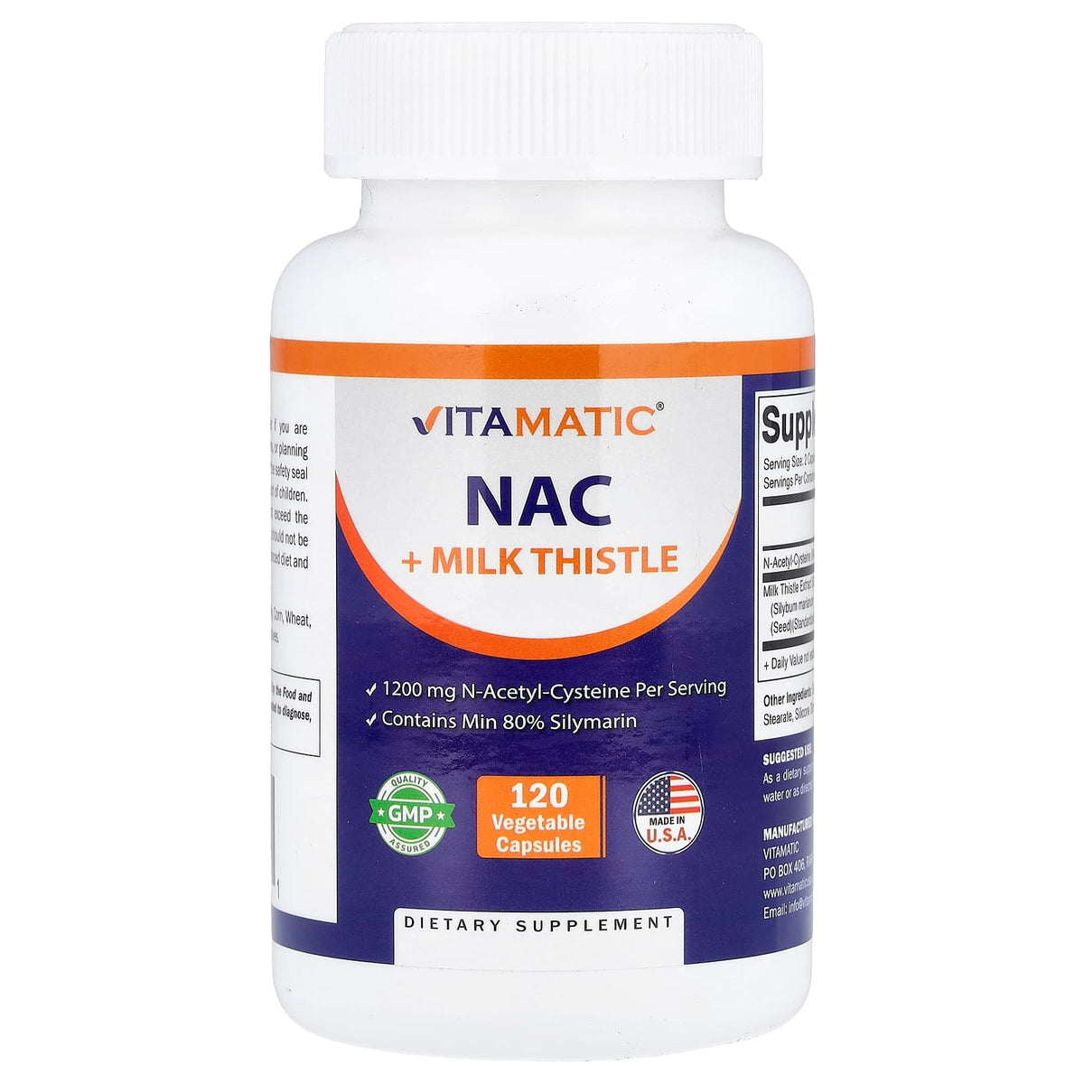 Vitamatic NAC + Milk Thistle 120 Veg Caps