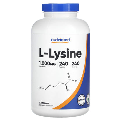 Nutricost L-Lysine 1 1,000 mg 240 Tablets