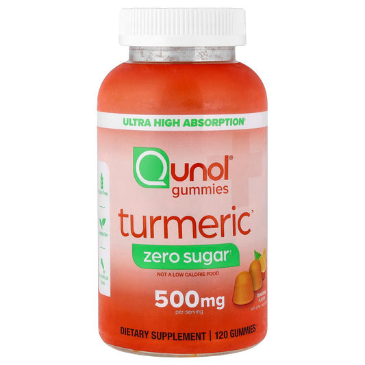 Qunol, Turmeric Gummies, Tangerine, Zero Sugar, 120 Gummies (250 mg per Gummy)