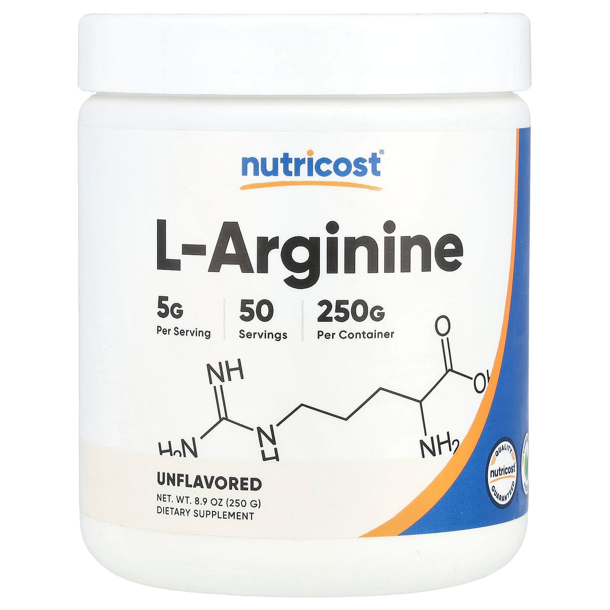 Nutricost, L-Arginine, Unflavoured, 8.9 oz (250 g)