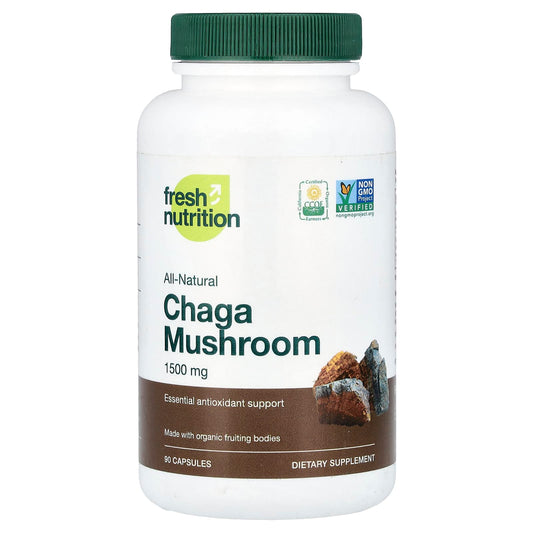 Fresh Nutrition, Chaga Mushroom, 90 Capsules (500 mg per Capsule)