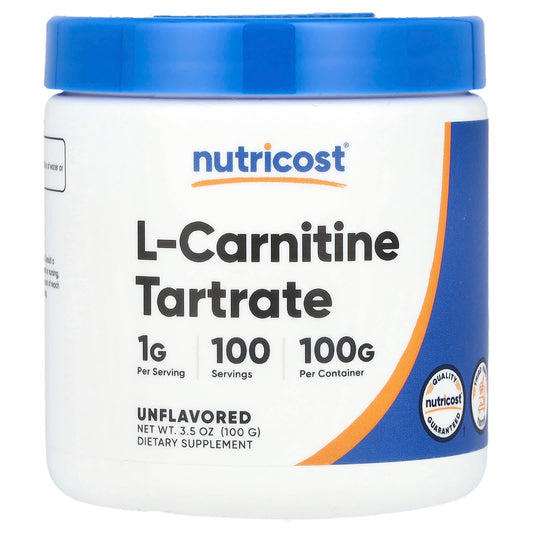 Nutricost, L-Carnitine Tartrate, Unflavoured, 3.5 oz (100 g)