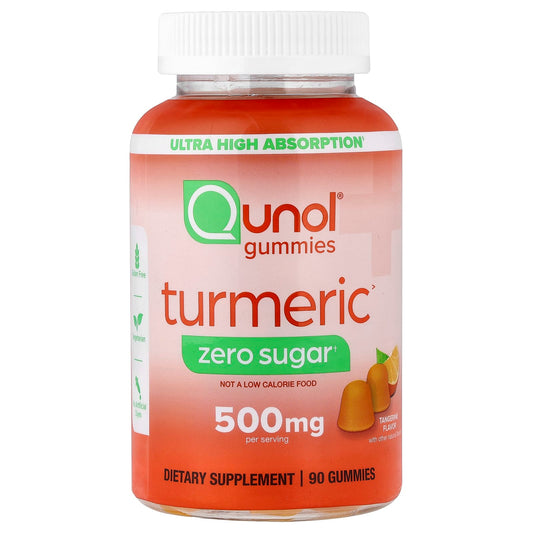Qunol, Turmeric Gummies, Tangerine, Zero Sugar, 90 Gummies (250 mg per Gummy)