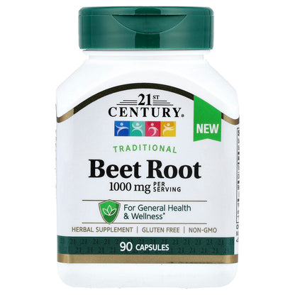 21st Century, Beetroot, 90 Capsules (500 mg per Capsule)