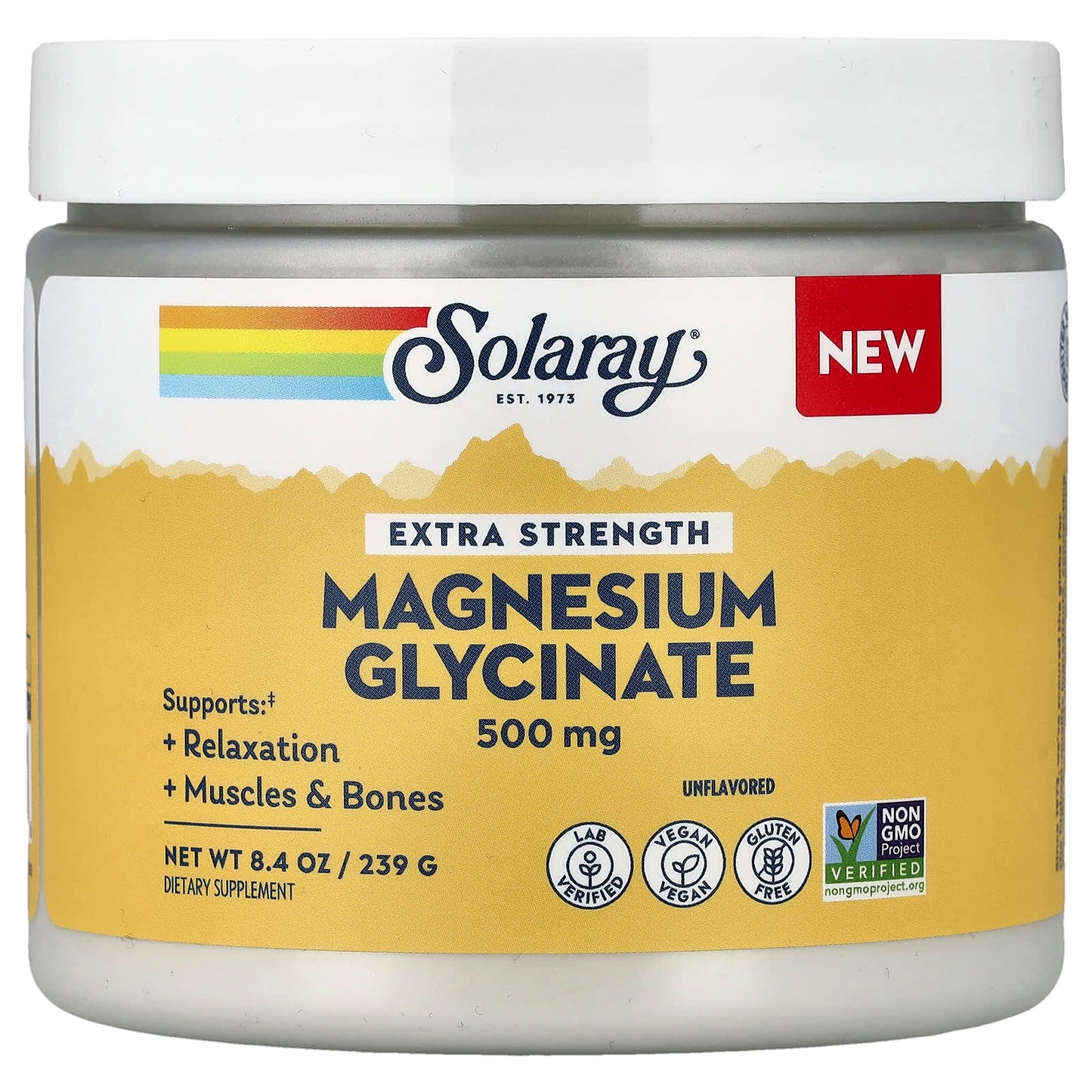 Solaray, Magnesium Glycinate, Unflavoured, 8.4 oz (239 g)