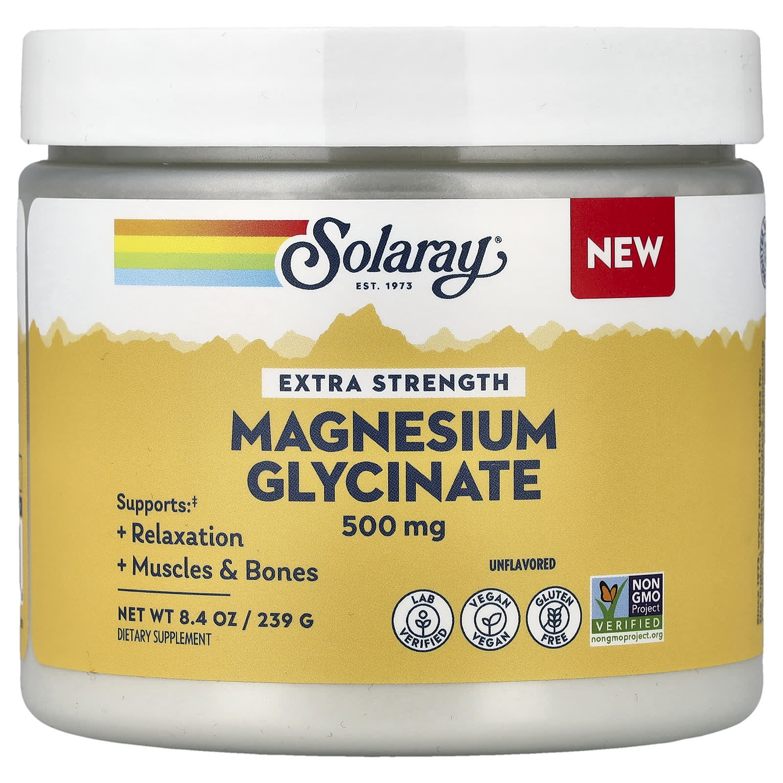 Solaray, Magnesium Glycinate, Unflavoured, 8.4 oz (239 g)