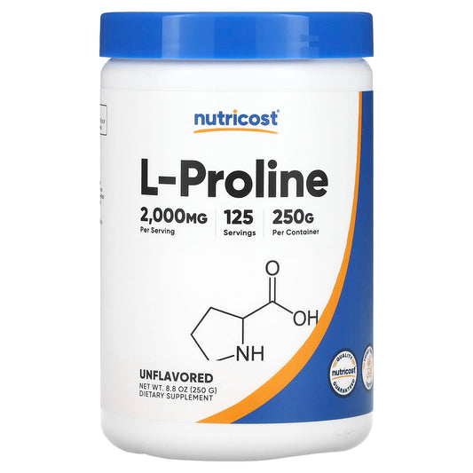 Nutricost, L-Proline, Unflavoured, 8.8 oz (250 g)