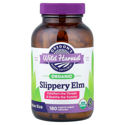 Oregon's Wild Harvest, Organic Slippery Elm, 180 Organic Vegan Capsules (400 mg per Capsules)