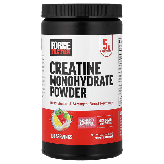Force Factor, Creatine Monohydrate Powder, Raspberry Lemonade, 22.2 oz (630 g)