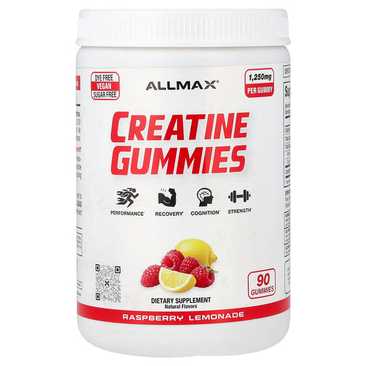 ALLMAX, Creatine Gummies, Raspberry Lemonade, 1,250 mg, 90 Gummies