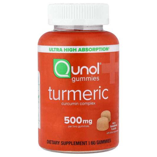 Qunol, Turmeric Curcumin Complex, Rich Tangerine, 60 Gummies (250 mg per Gummy)