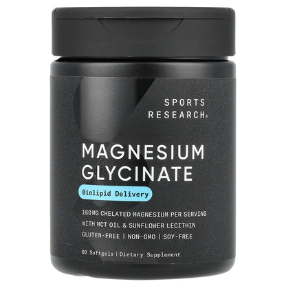 Sports Research Magnesium Glycinate 80 mg 60 Softgels