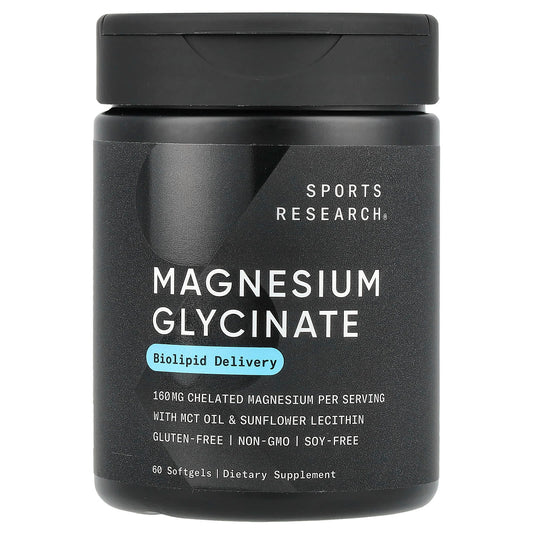 Sports Research Magnesium Glycinate 80 mg 60 Softgels