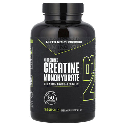 NutraBio Performance, Micronised Creatine Monohydrate 150 Caps