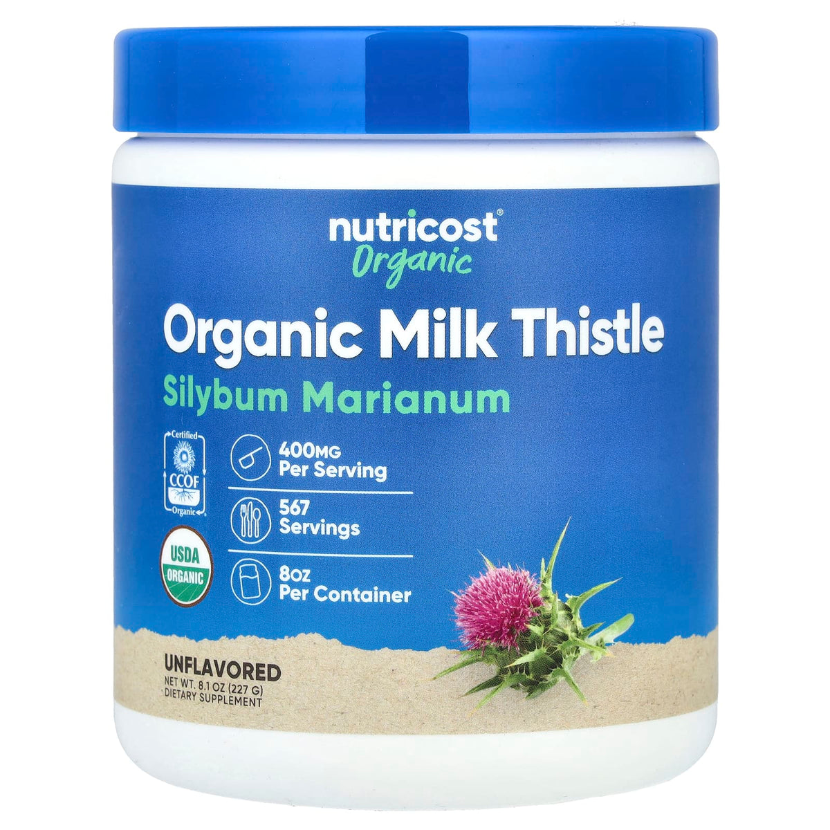 Nutricost, Organic Milk Thistle, Unflavoured, 8.1 oz (227 g)