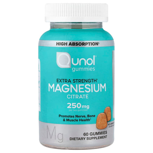 Qunol, Magnesium Citrate Gummies, Rich Orange, 60 Gummies (125 mg per Gummy)
