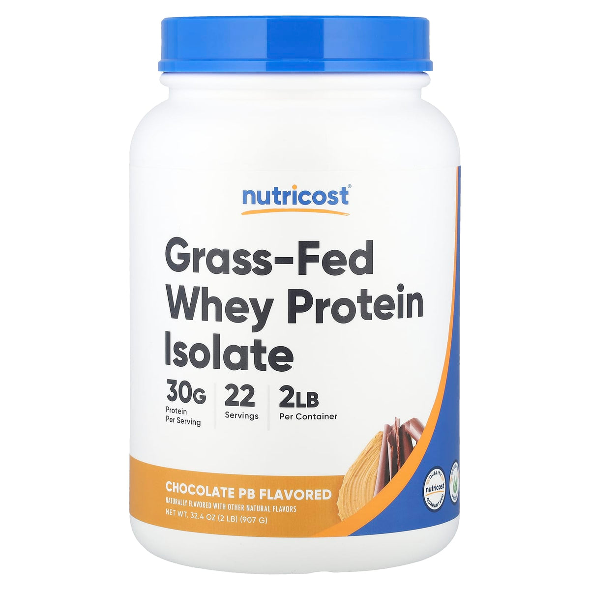Nutricost, Grass-Fed Whey Protein Isolate, Chocolate PB, 2 lb (907 g)