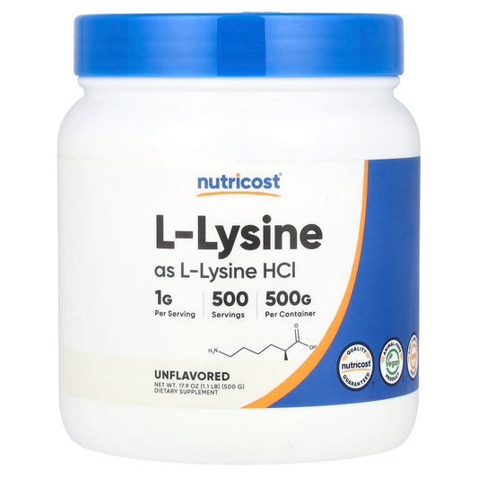 Nutricost, L-Lysine, Unflavoured, 17.9 oz (500 g)