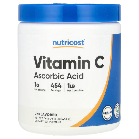 Nutricost, Vitamin C, Unflavoured, 16.2 oz (454 g)