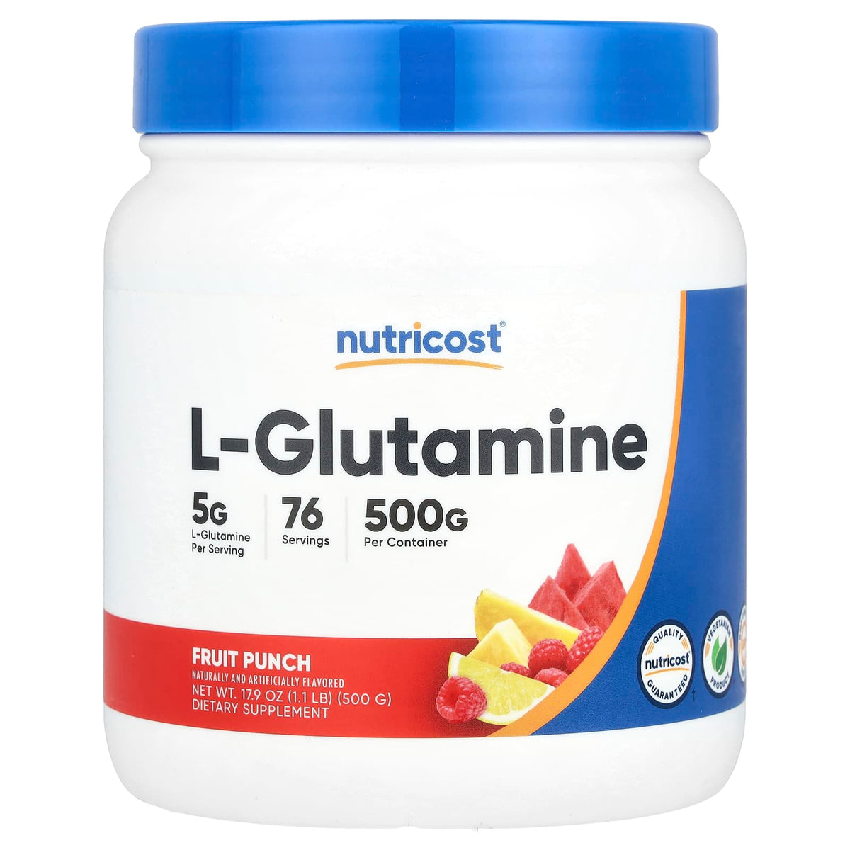 Nutricost, L-Glutamine, Fruit Punch, 17.9 oz (500 g)