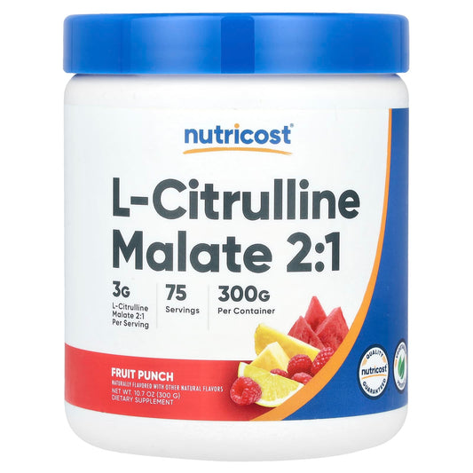 Nutricost, L-Citrulline Malate 2:1, Fruit Punch, 10.7 oz (300 g)