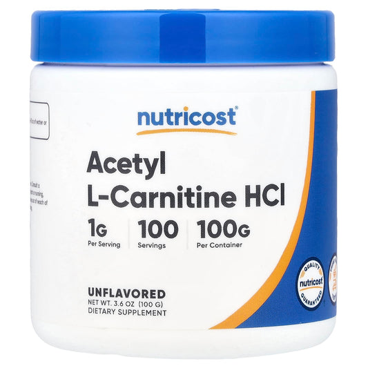 Nutricost, Acetyl L-Carnitine HCl, Unflavoured, 3.6 oz (100 g)