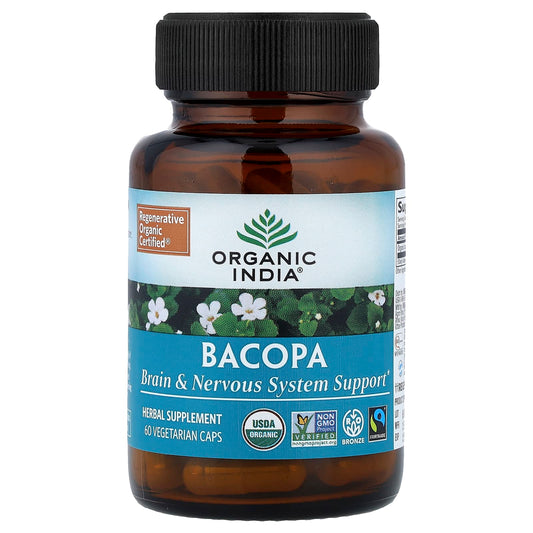 Organic India, Bacopa, 60 Vegetarian Caps (350 mg per Capsule)