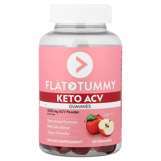 Flat Tummy Keto ACV Gummies, Natural Apple 60 Gummies