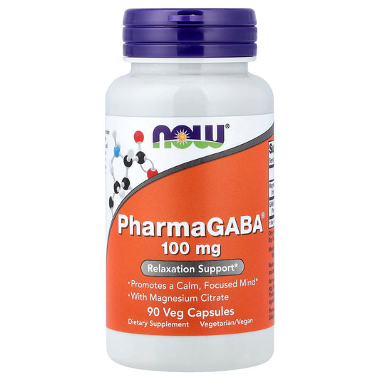 NOW Foods, PharmaGABA® With Magnesium Citrate, 90 Veg Capsules